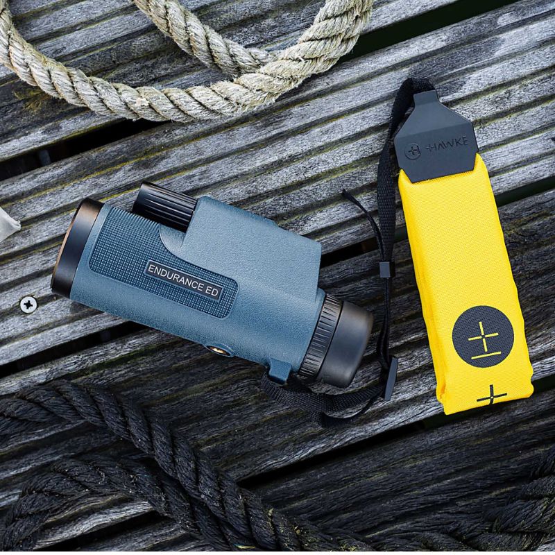 The Hawke ENDURANCE ED MARINE 7X42 Monocular with the floating neck strap