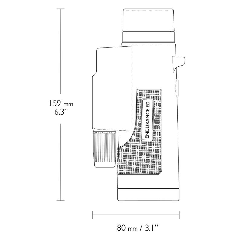 The measurements of the ENDURANCE ED MARINE 7X42 Monocular