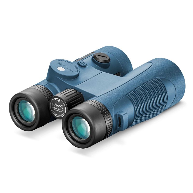 The Hawke Endurance ED Marine 7X50 Binoculars with an inbuilt compass