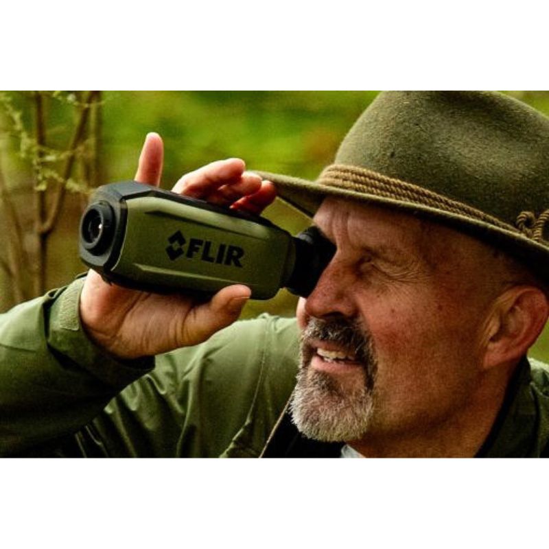 The FLIR Scion OTM366 Thermal Monocular used by a bird watcher