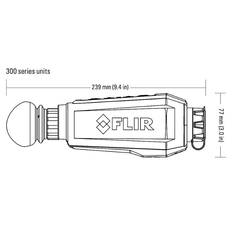 The measurements of the FLIR Scion OTM366 Thermal Monocular