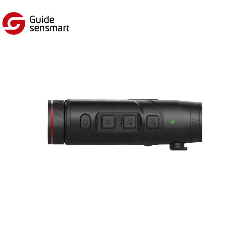 The Guide TD420 Black Thermal Monocular with a bright green power light