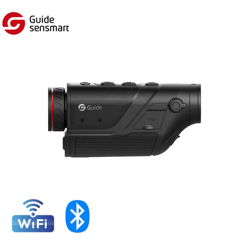 The Guide TD430 Black Thermal Monocular with branding and WiFi accesibility