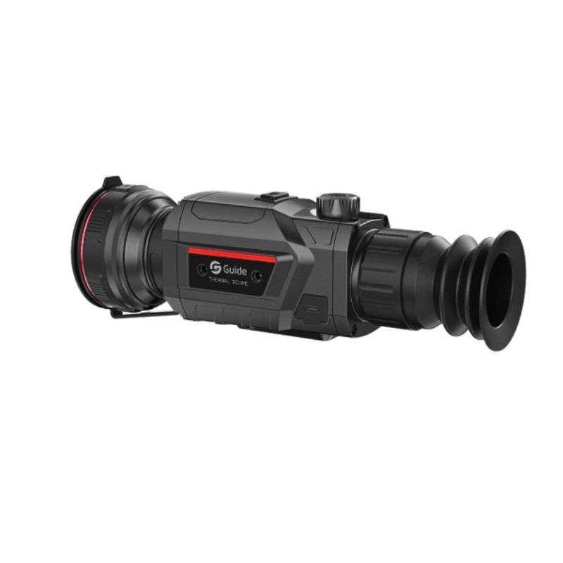 Side angle of the compact Guide TR650 Thermal Rifle Scope