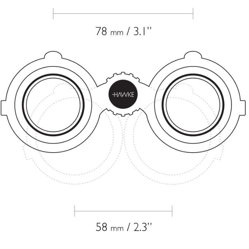 The ocular lens diagram for the Hawke Frontier APO 10x42 binoculars