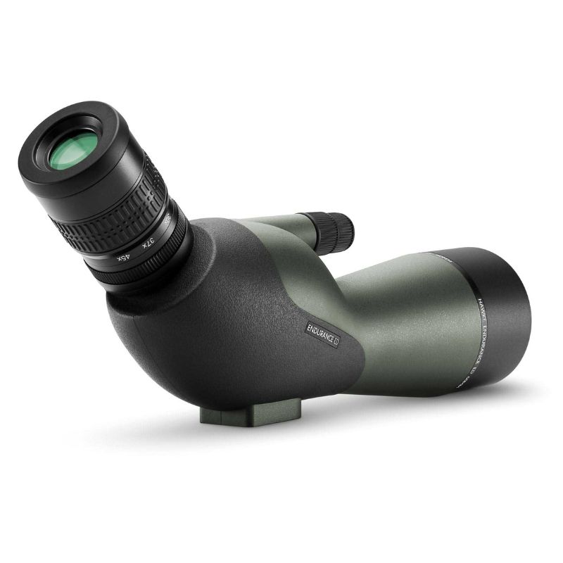 The Hawke Endurance ED 15-45x60 Angled Spotting Scope in Green from the eye piece