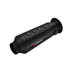 A close up view of a black and red thermal monocular 