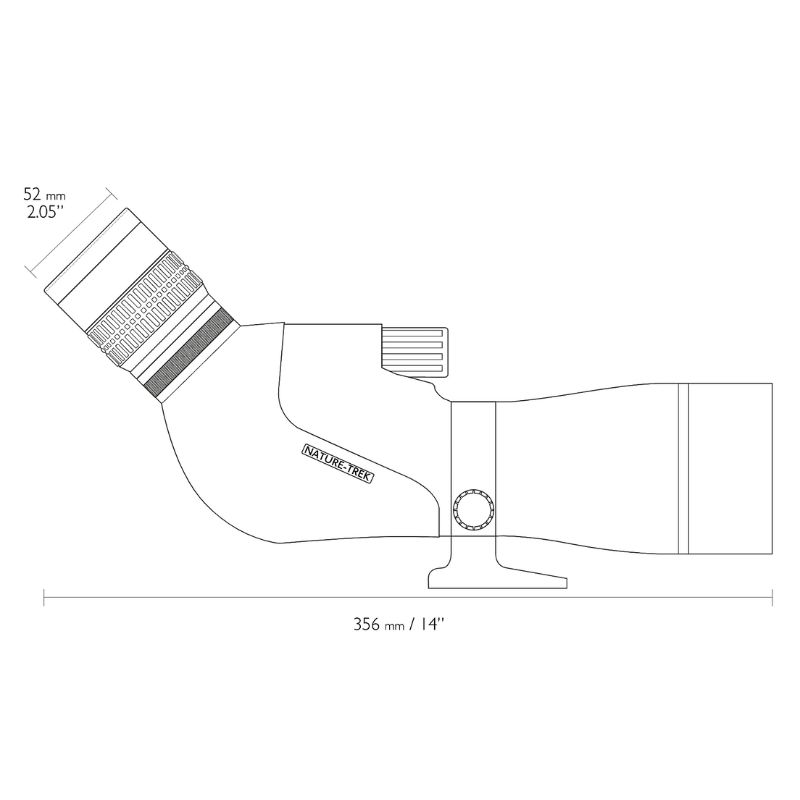 The NATURE-TREK 16-48X65 Spotting Scope size guide