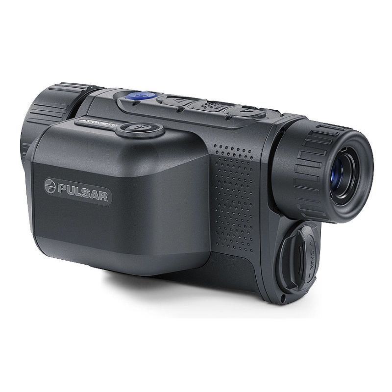 Pulsar Axion 2 XQ35 LRF Thermal Monocular with Brand name and optical lense