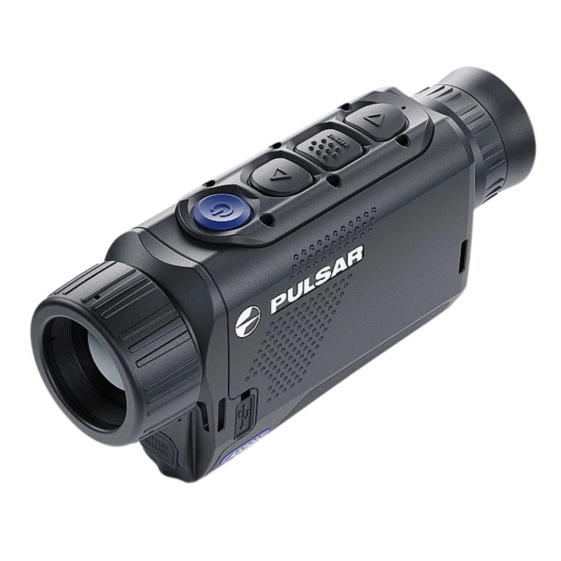 The compact Pulsar Axion thermal monocular in a black colour with easy grip features