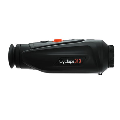 The side view of the ThermTec Cyclops CP319 Pro Thermal Monocular with the product name