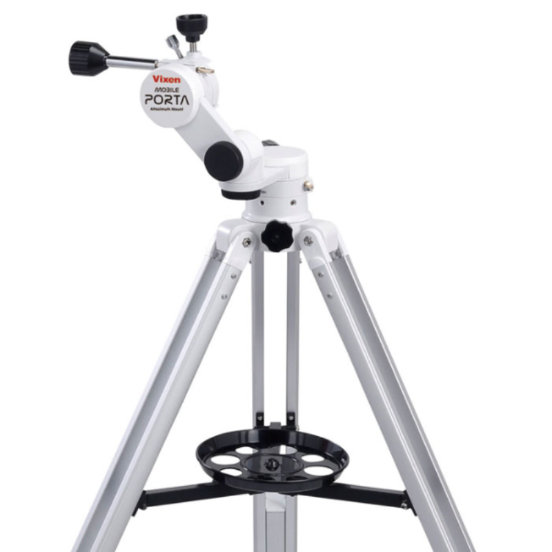 close up view of mount and tripod of a mobile vixen telescope