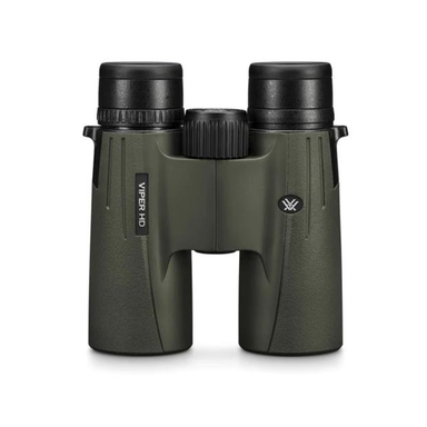 A close up view of an army green binocular