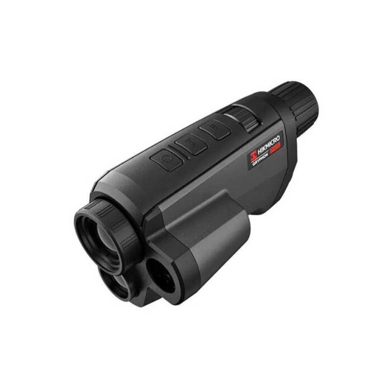 Side view of a black monocular 